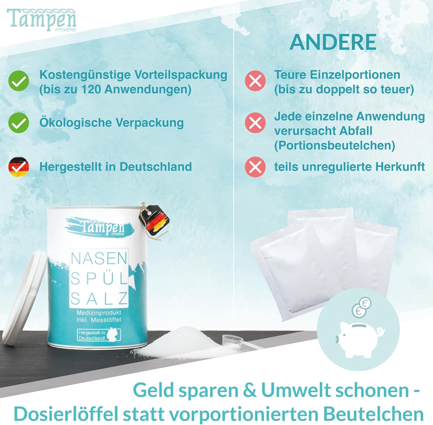 Detalle de Tampen Hygiene Nasenspülsalz 300 g