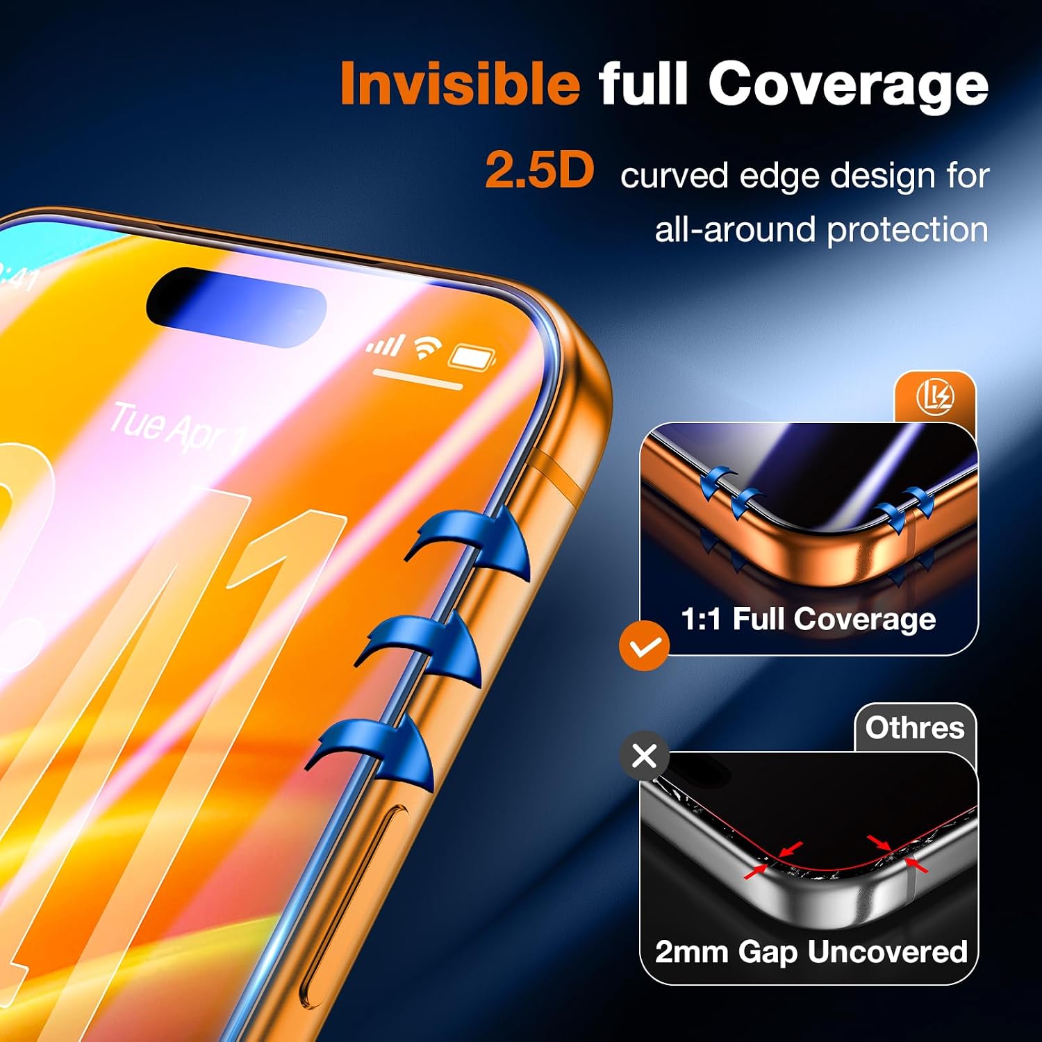 Detalle de LK iPhone 17 Pro Max / iPhone 18 Pro Max Screen Protector, 9H Glass, 2-Pack
