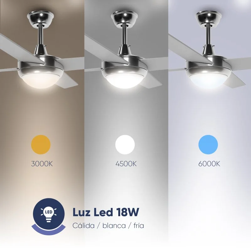 Detalle de Airbliss Ceiling 25WIN WIFI Ventilador de Techo 106 cm Inox😊