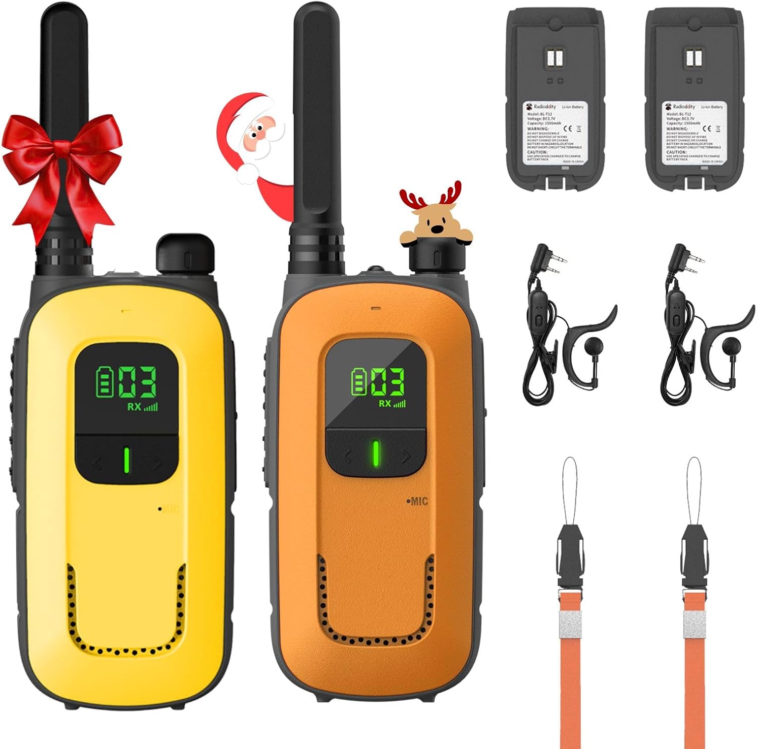 Radioddity PR-T3 Talkie-walkie PR-T3 rechargeables, 16 canaux PMR + VOX + lampe