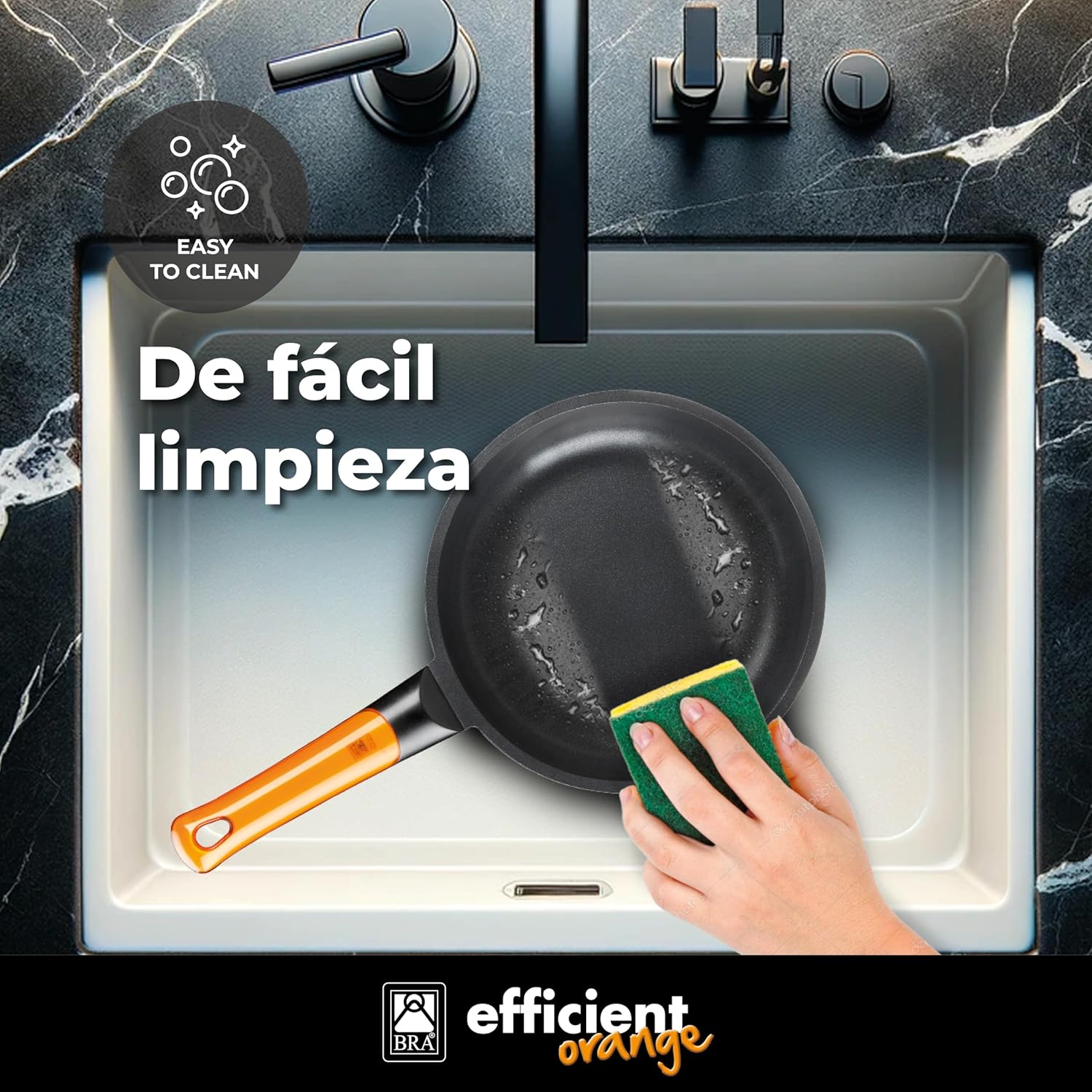 Thumbnail 4 de BRA Efficient Orange Sartenes 3 unidades 18/22/26 cm
