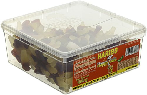 Detalle 2 de Haribo Happy Cola: Caramelle Gommose al gusto cola in barattolo da 200 pezzi (1040 g) per feste e momenti di relax