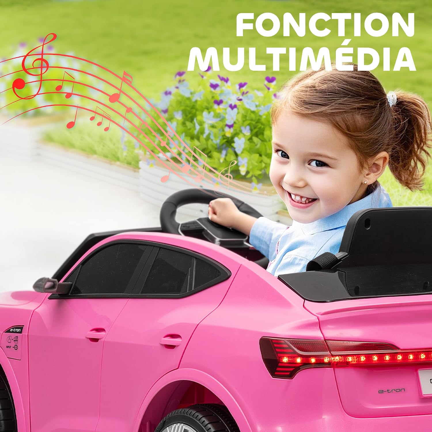 Thumbnail 5 de HOMCOM Voiture électrique Enfants sous Licence Audi e-tron Sportback – 12V, télécommande et Éclairage LED