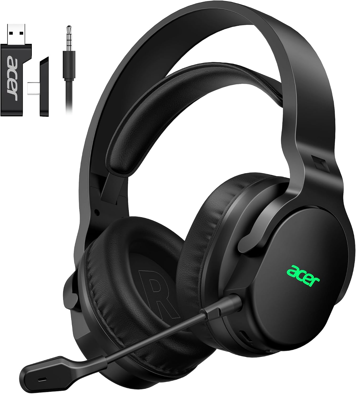 Detalle de Acer Wireless Gaming Headset with Tri-Mode Connectivity for PS5, PC, and More