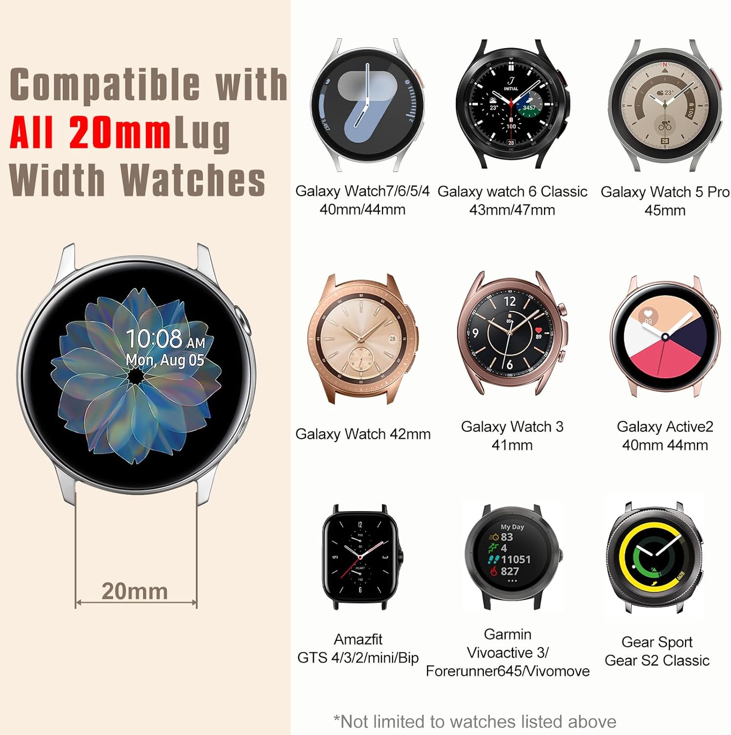 Detalle 2 de Yoohoo 20mm nylon magnetic watch strap for Galaxy