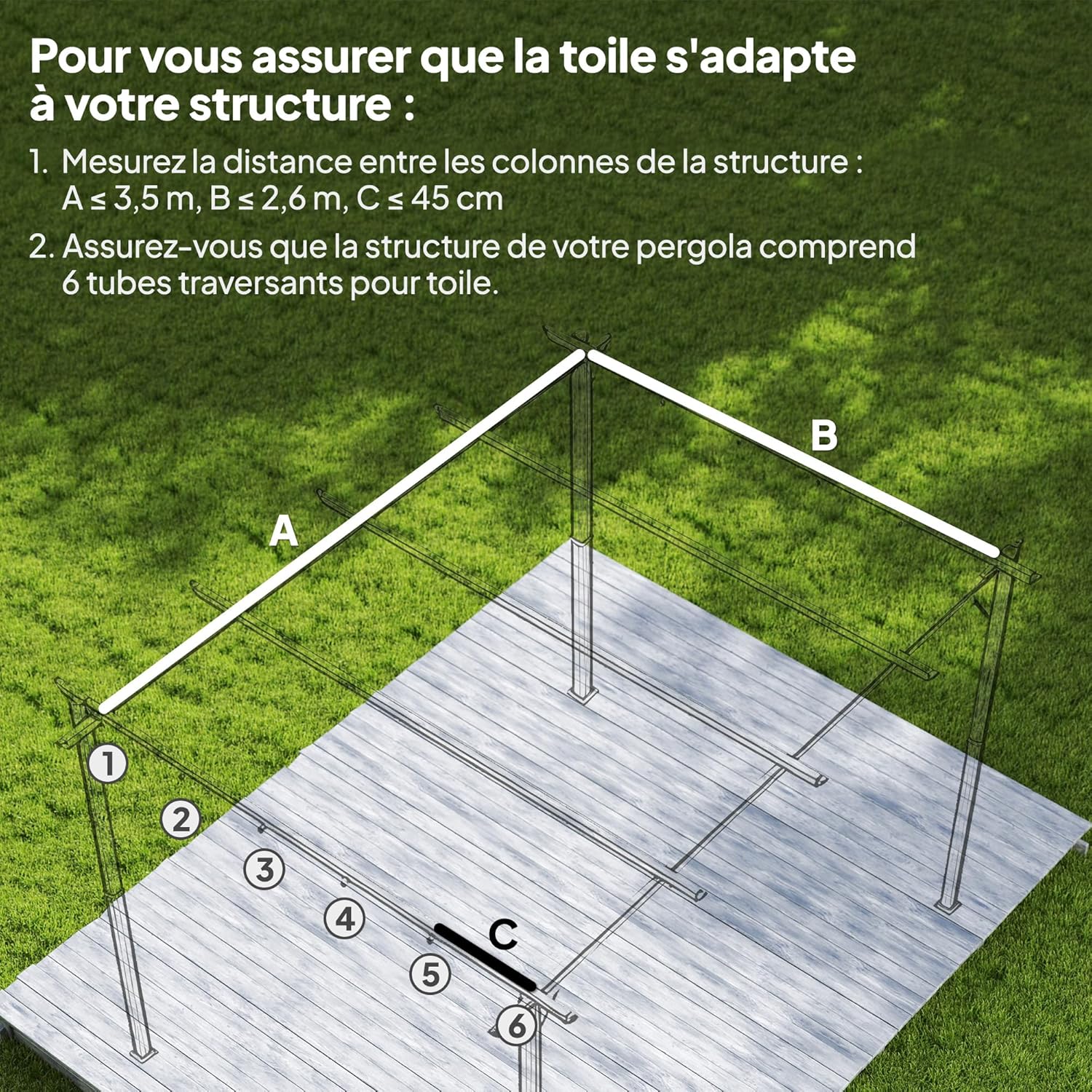 Thumbnail 3 de Toile de toit Outsunny pour pergola rétractable 4 x 3 m (350 x 260 cm) crème