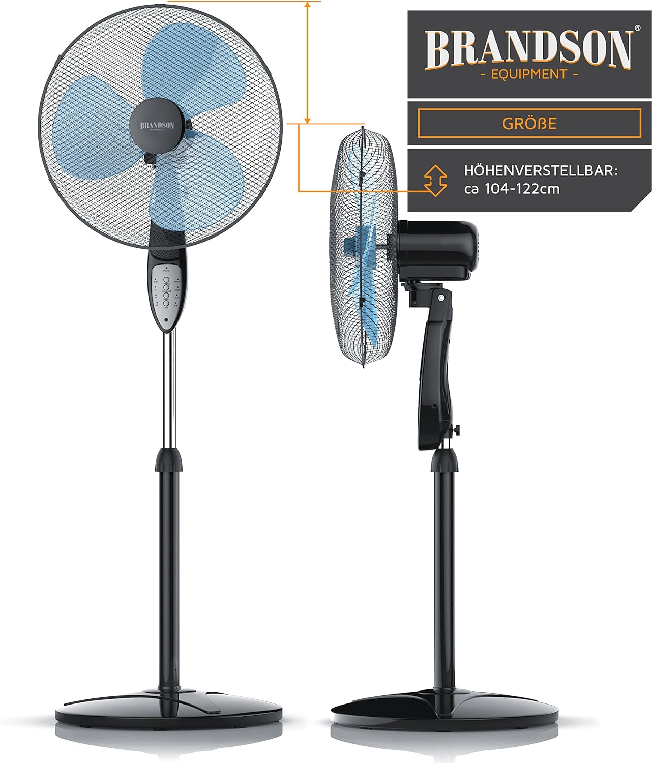 Thumbnail 2 de Brandson Standventilator mit Fernbedienung – 50 W, höhenverstellbar, Oszillation 80°
