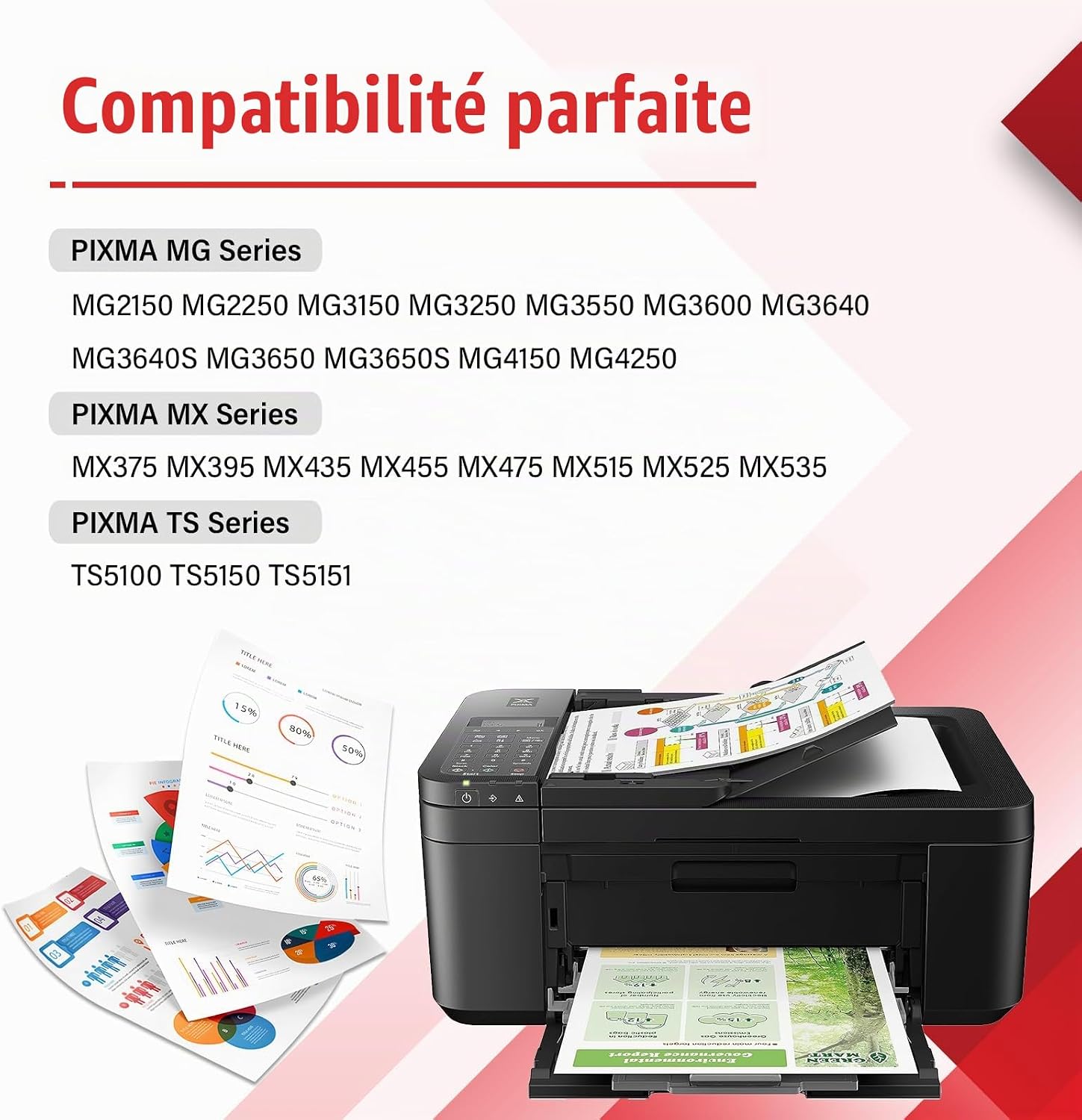 Detalle 2 de Cartouche d'encre INFITONER PG-540XL / CL-541XL pour Canon – Compatibles MG/MG3650, TS et MX (Noir & Couleur)