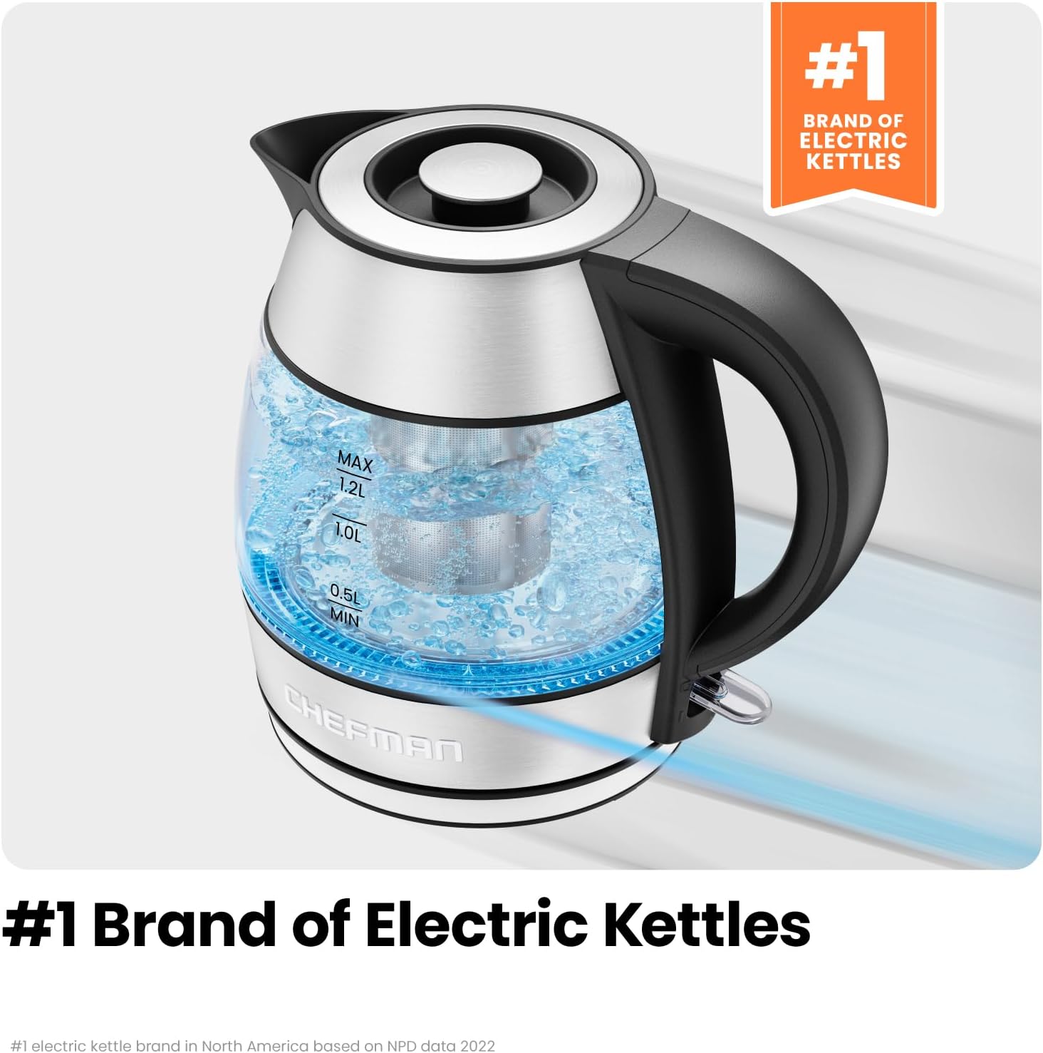 Detalle 2 de CHEFMAN Electric Kettle 1.2L 1500W with Infuser