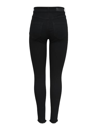 Detalle de ONLY NOS Damen Skinny Jeans onlBLUSH MID SK ANK RAWJNS REA2343 NOOS 15167313 – Schwarz Denim