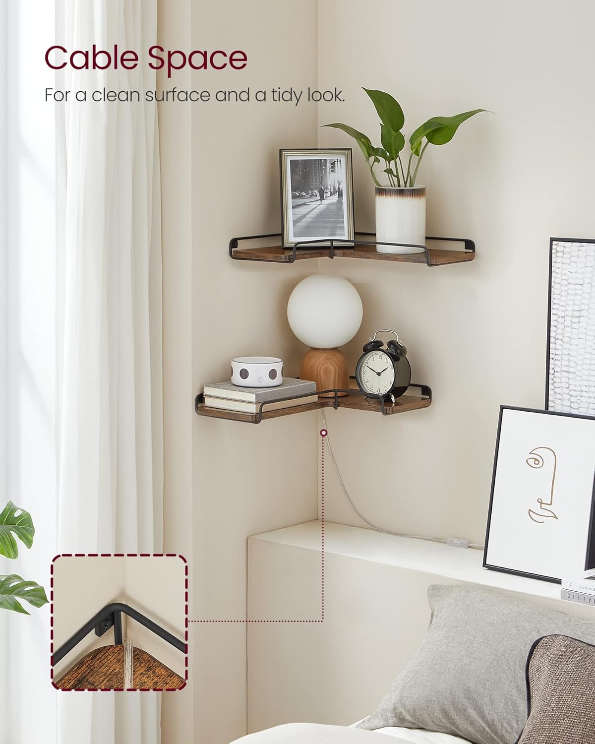 Thumbnail 4 de VASAGLE LLS831B01 floating corner shelves