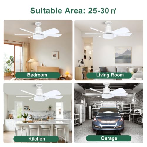 Thumbnail 8 de FIBRAVE Ceiling Fan with Lights and Remote — 2026 LED 40W, 3 Speeds, 3-Color Light, White
