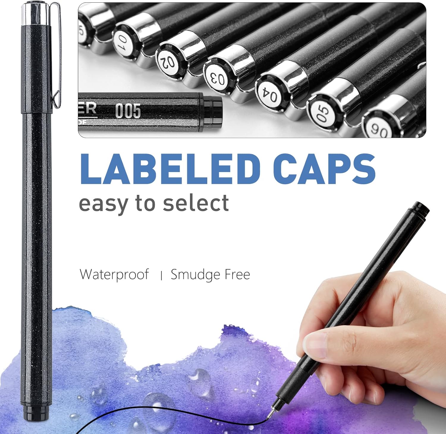 Detalle de YISAN drawing pens set of 12 micro pens