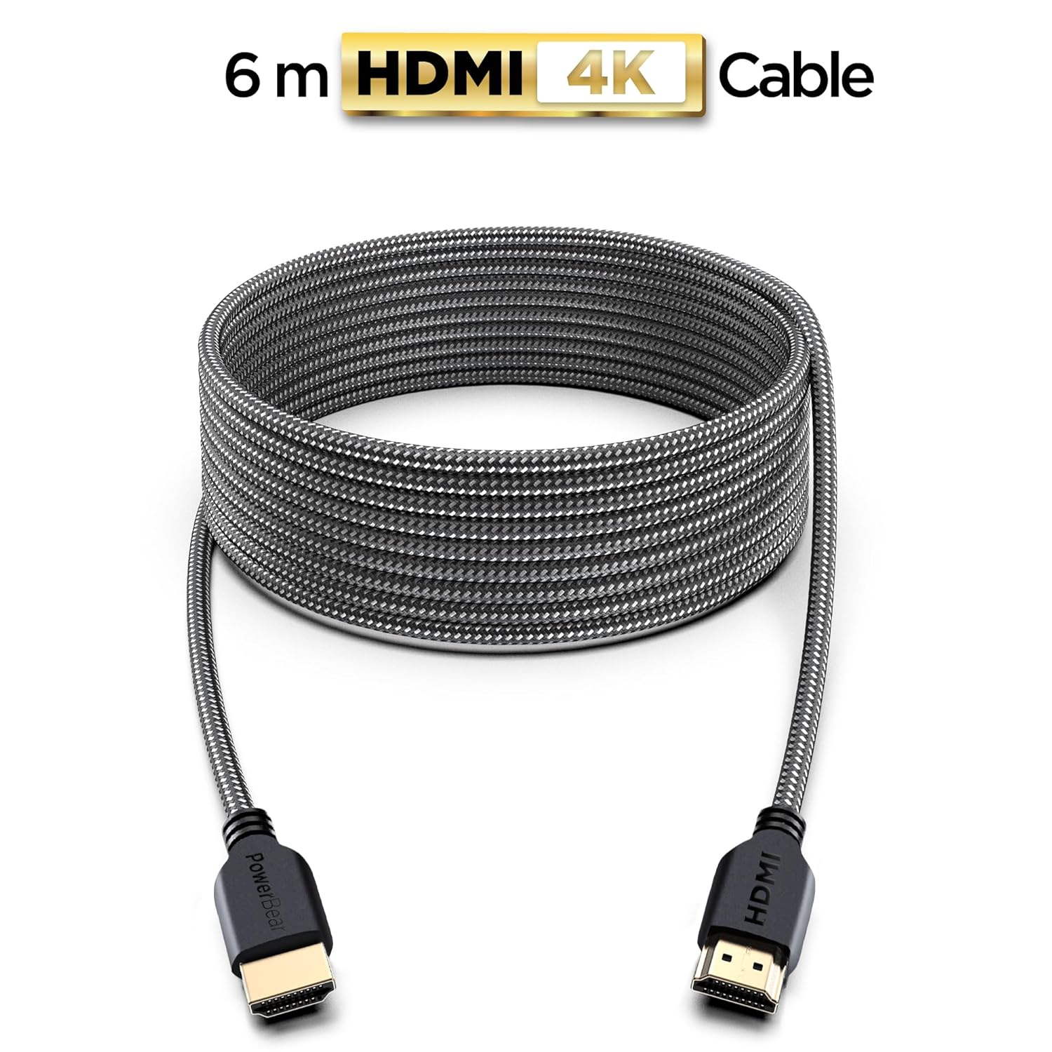 Thumbnail 1 de PowerBear Cavo HDMI 4K 6 m – alta velocità, intreccio in nylon e connettori dorati