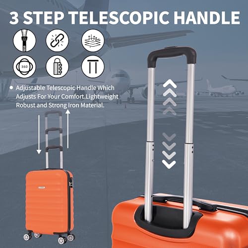 Thumbnail 5 de FLYMAX 55x40x20 Ryanair Cabin Bag Hand Luggage Lightweight 40L Suitcase (2.5kg) – Orange