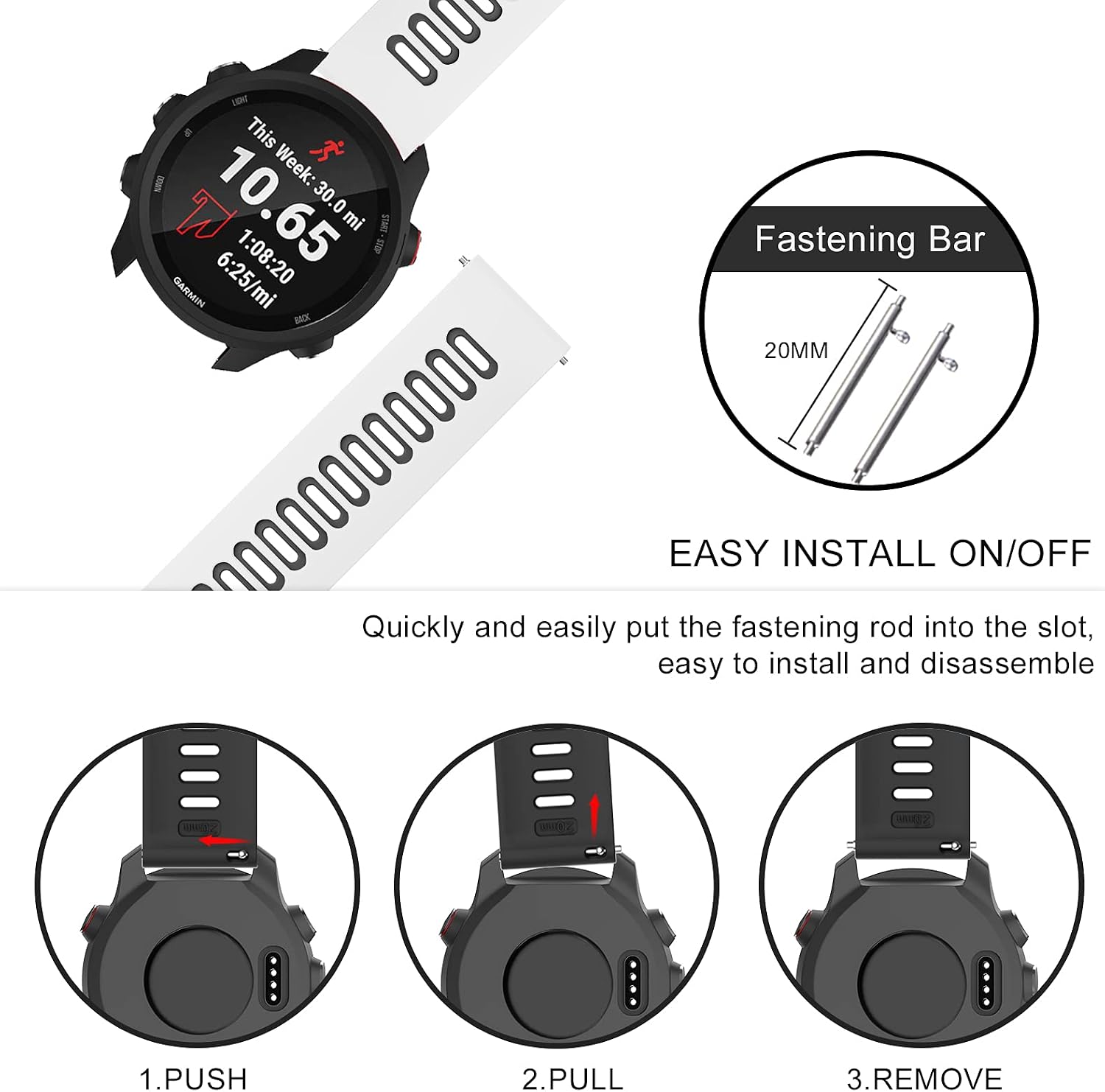 Thumbnail 4 de OVERSTEP Vivoactive 3 20mm Silicone Strap