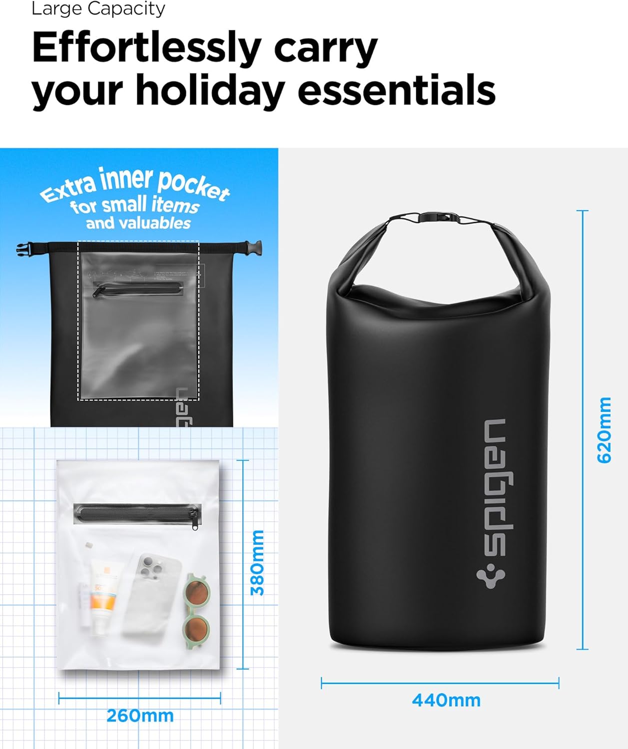 Thumbnail 4 de Spigen Aqua Shield wasserdichte Dry Bag 30L – Trockene Ausrüstung für Strand, Schwimmen, Camping & Kajak