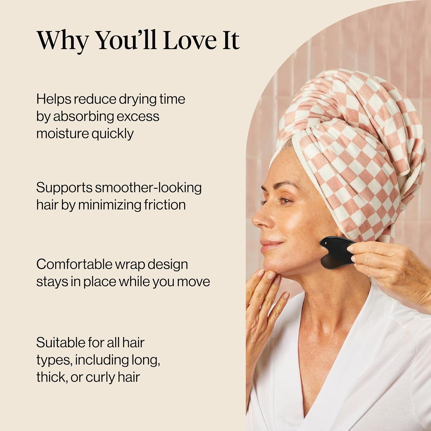 Detalle 1 de Kitsch XL microfiber hair towel wrap