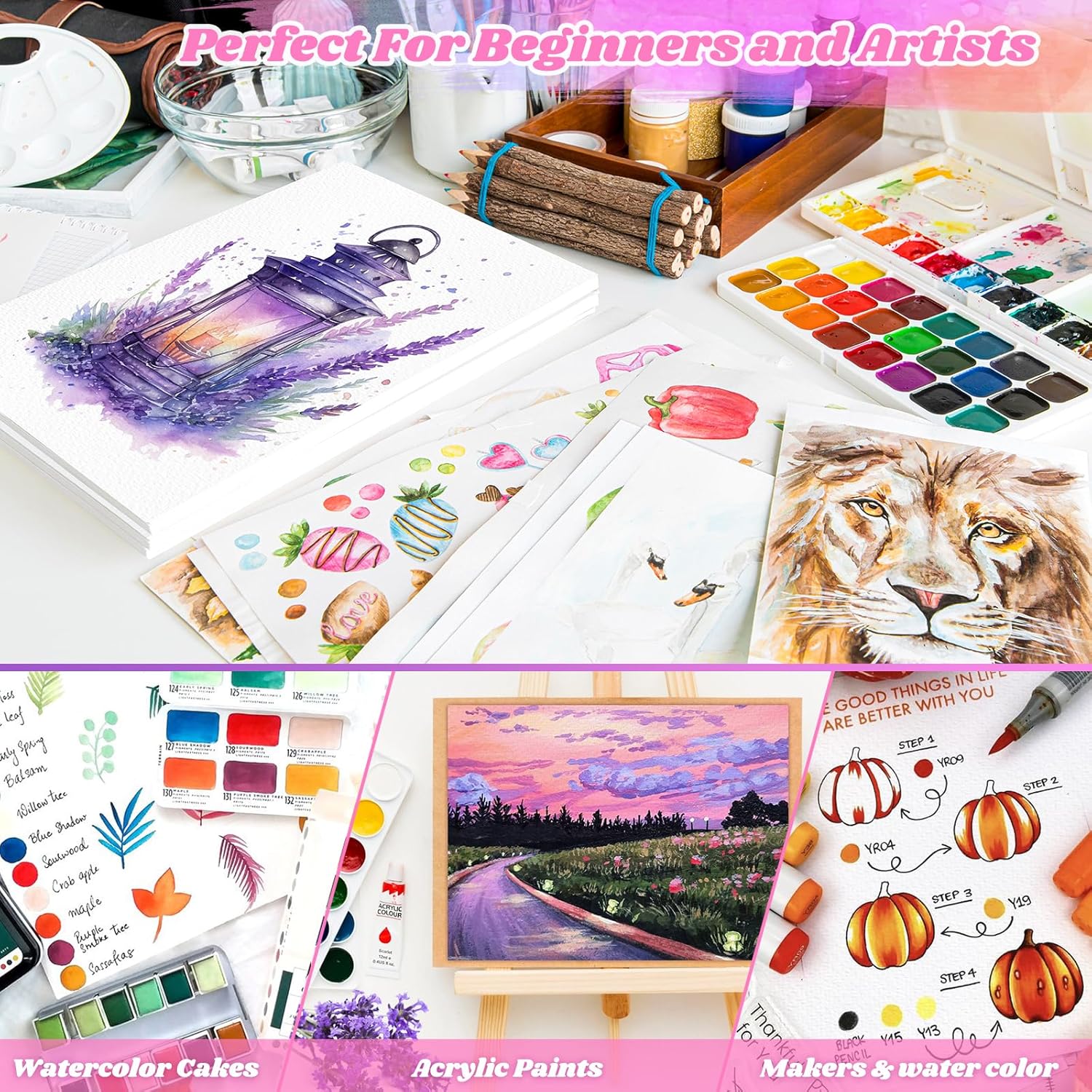 Thumbnail 4 de 100 Sheets Watercolor Paper 5"x7" 140lb Cold Pressed 🎨