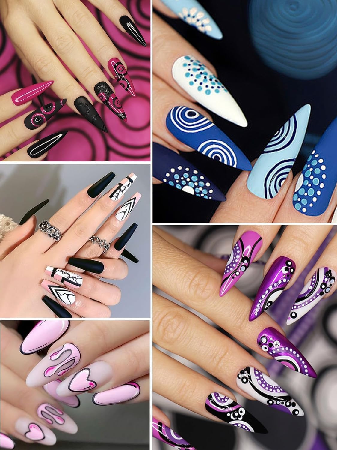 Detalle 2 de Kalolary Nail Art Pens, 0.5 mm, 12 Colours for DIY Nail Designs