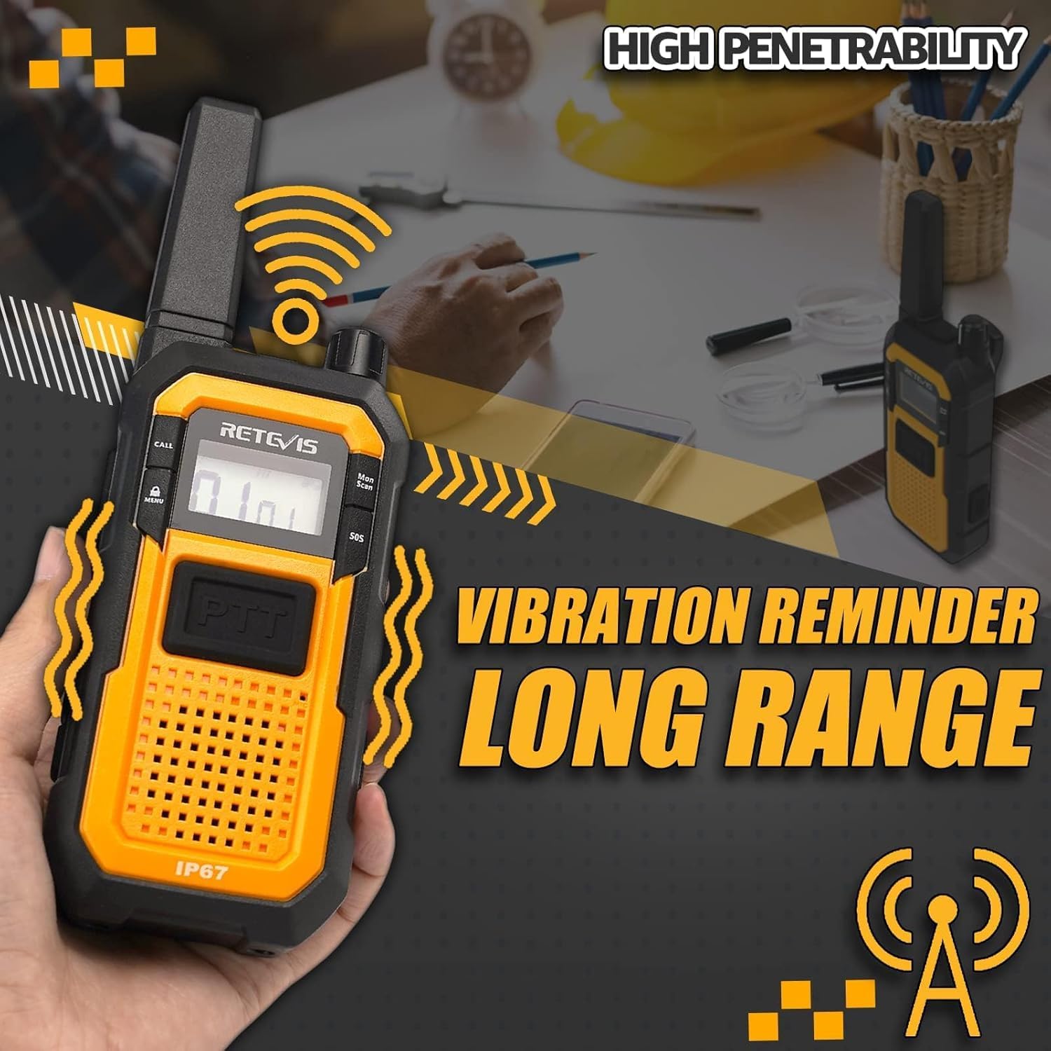 Thumbnail 2 de Retevis RB48 Long Range Walkie Talkies 20hr Battery