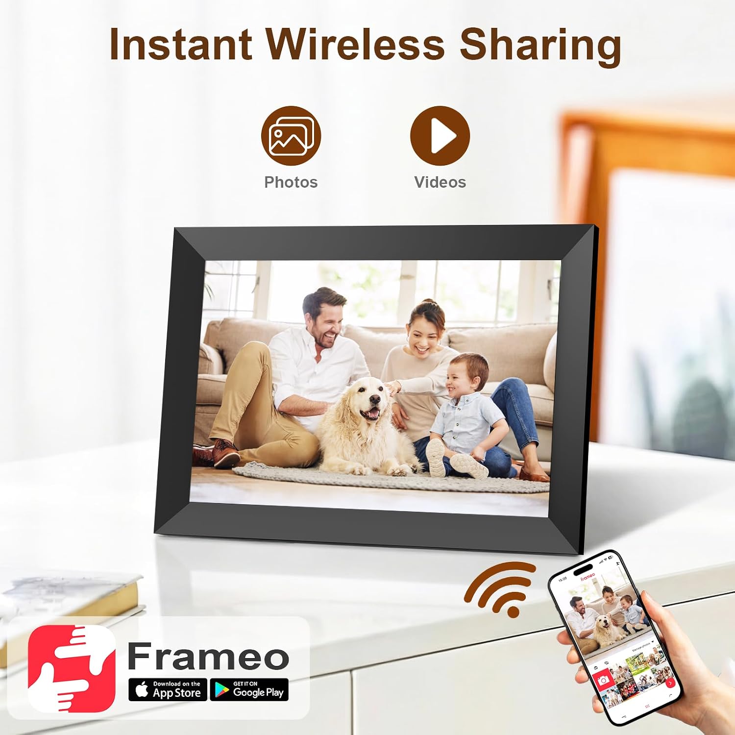 Thumbnail 1 de Frameo 10.1 Inch WiFi Digital Picture Frame with 1280x800 IPS Touch Screen