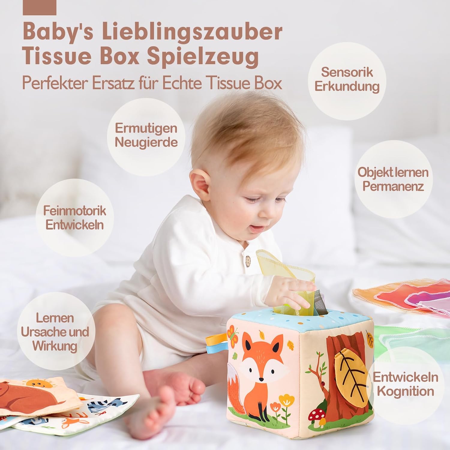 Thumbnail 1 de hahaland Baby Spielzeug Tissue Box Toy 6–12 Monate