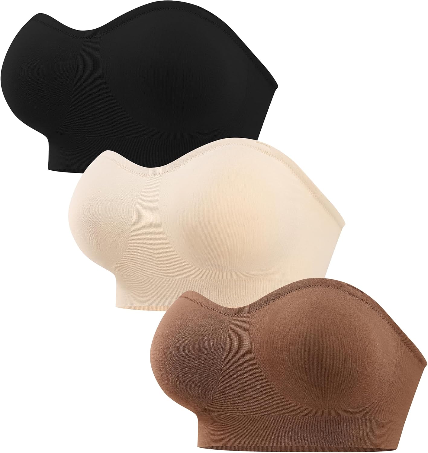 Detalle de ANGOOL Strapless Wirefree Non-Slip Tube Top Bra (Padded Bandeau, Seamless)
