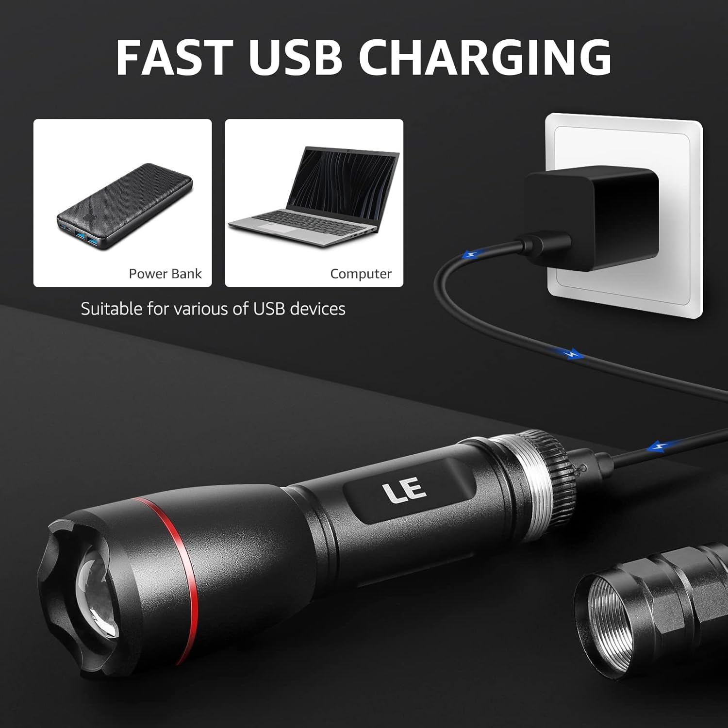 Detalle 2 de Lepro Torch Rechargeable LED Torch 🟡