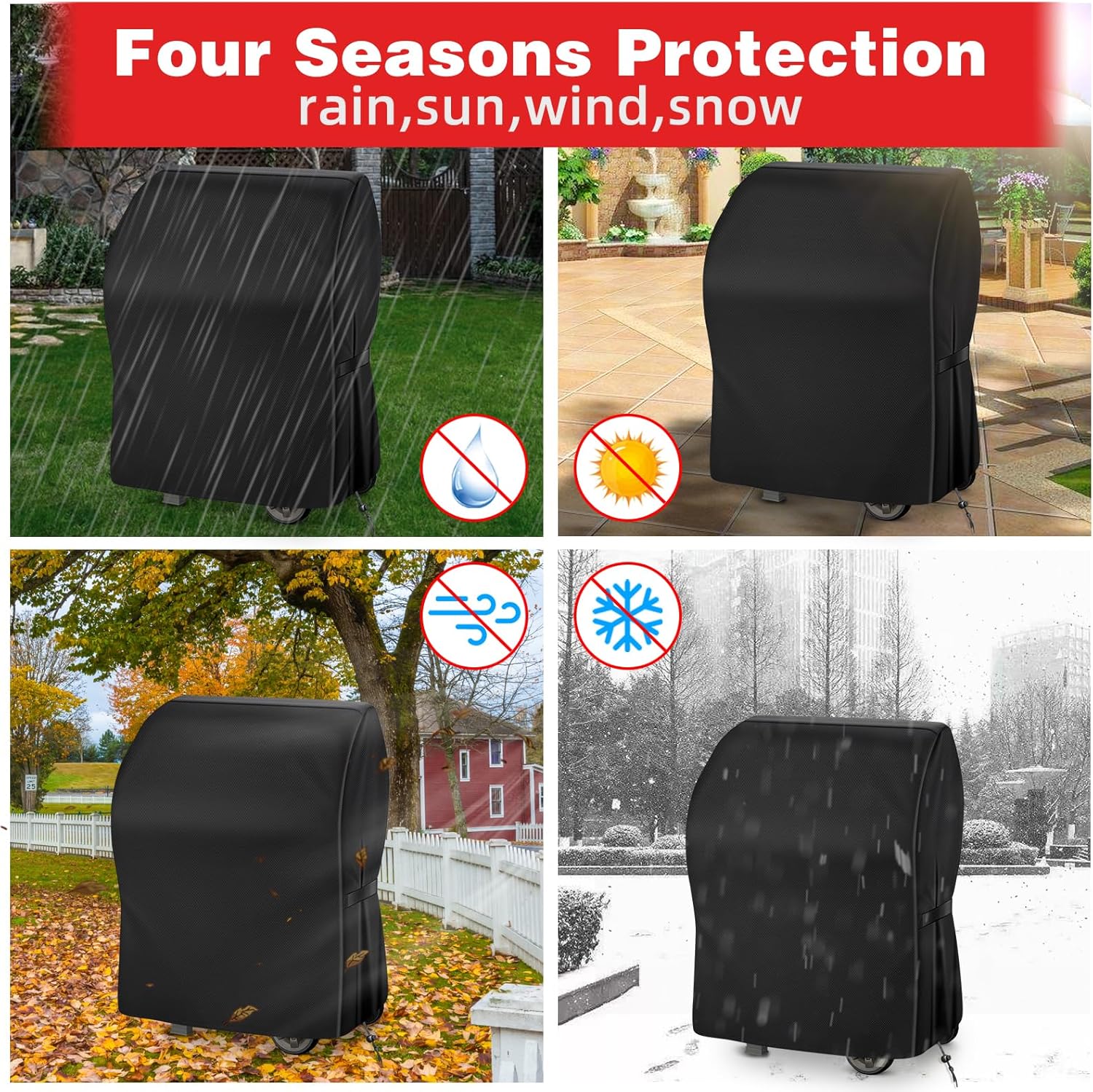 Thumbnail 6 de SPGOOD Grillabdeckung 90x70x110 cm – wetterfest, wasserdicht und robust