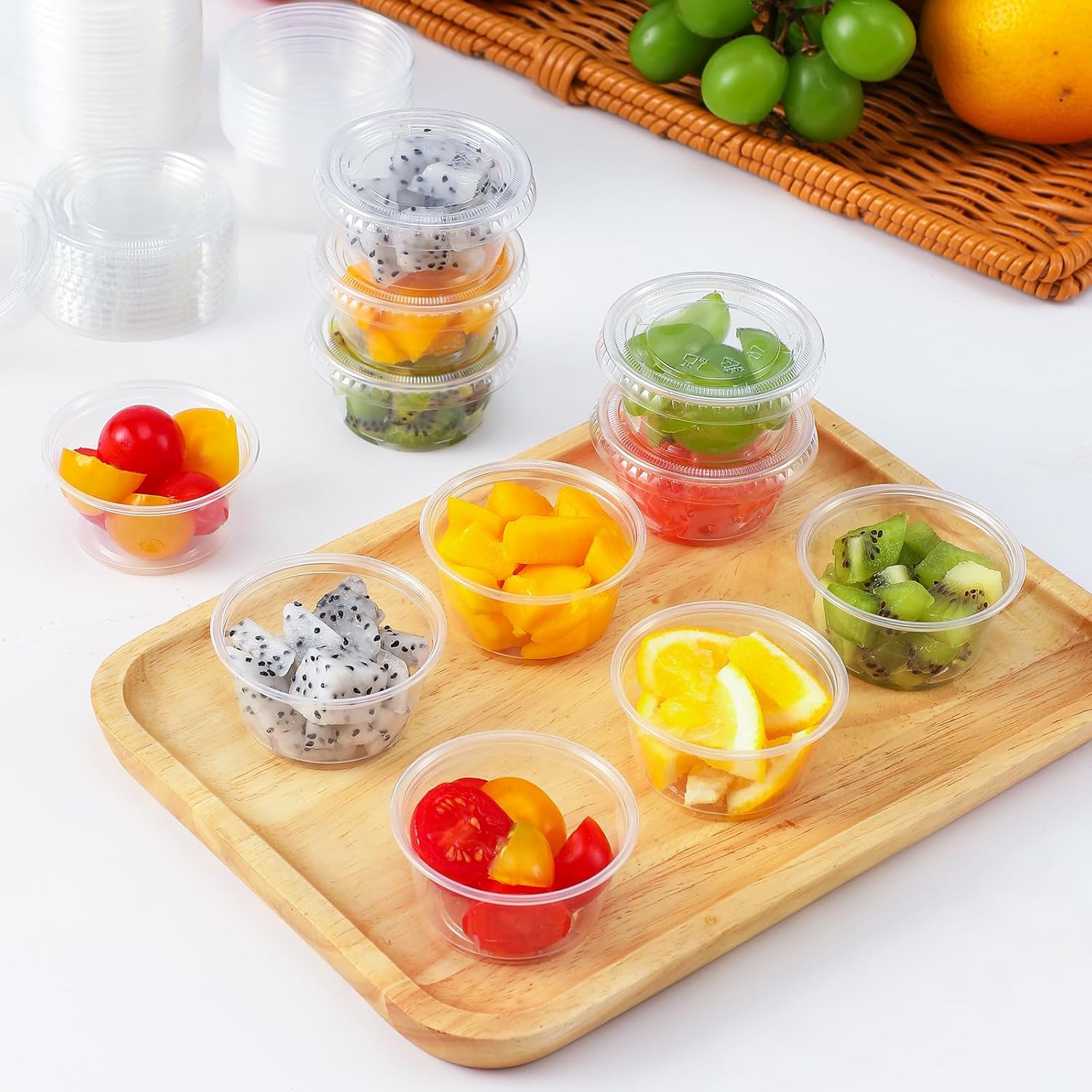 Thumbnail 4 de AOZITA 400-Piece Set of 2 oz Jello Shot Cups with Lids (Stackable, BPA-Free)