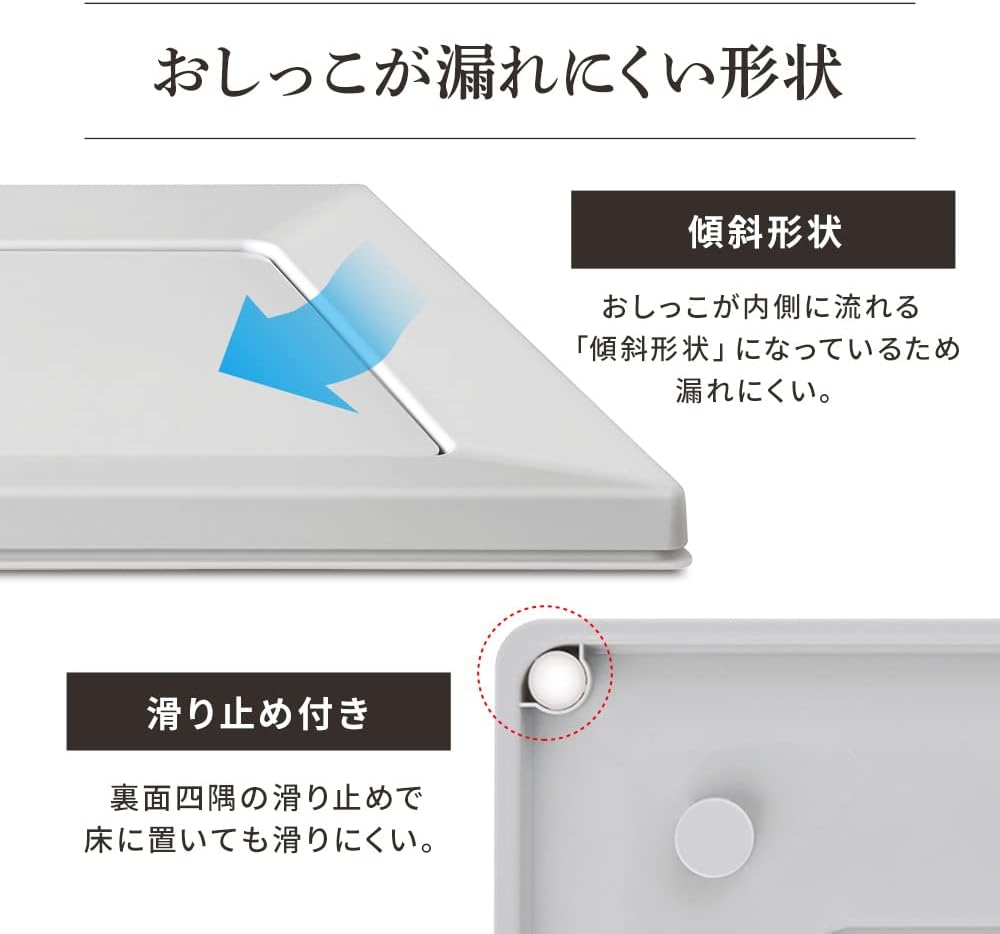 Detalle 1 de アイリスオーヤマ スクエアドッグトレー ワイド 犬用トイレトレー マグネット式・ライトグレー