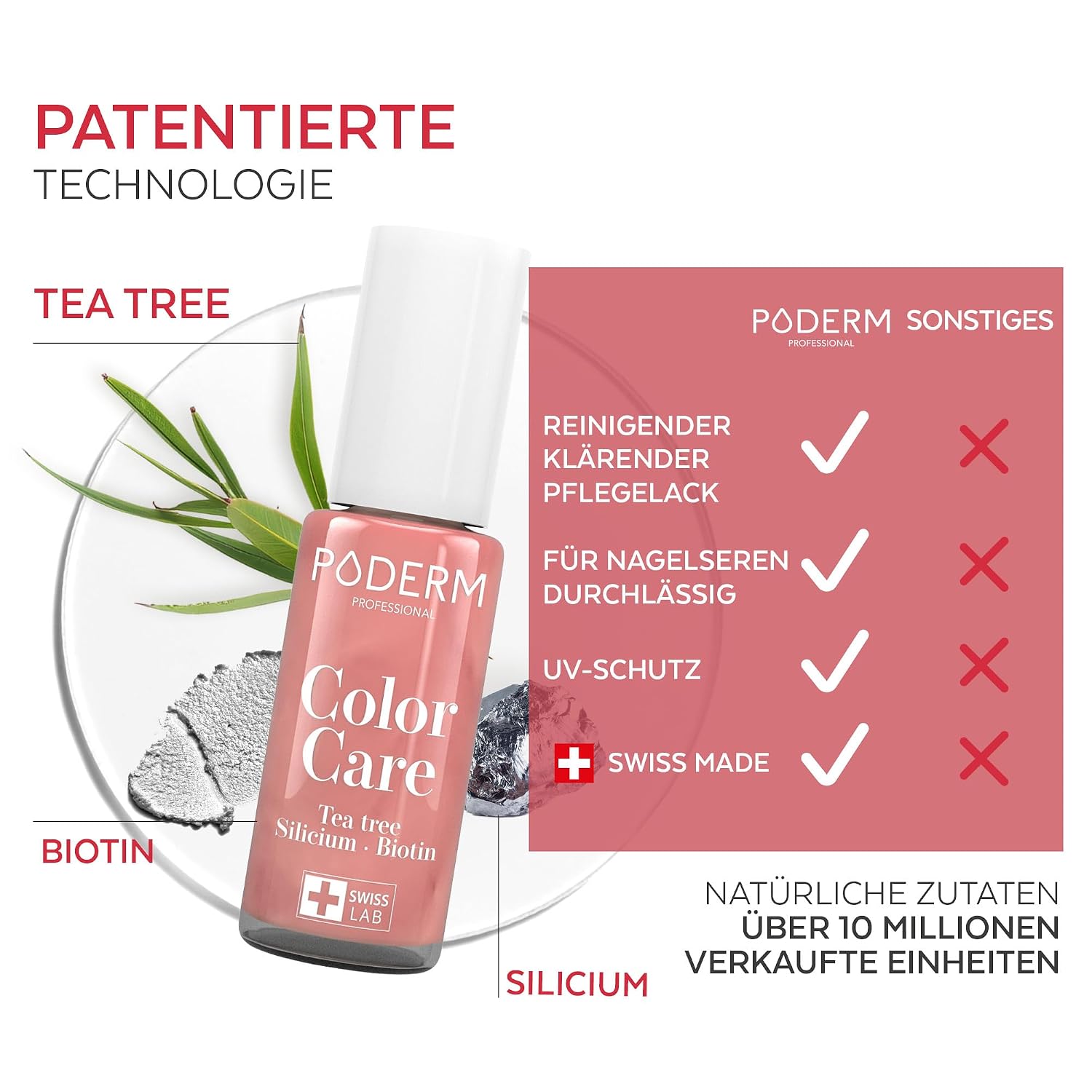 Thumbnail 3 de PODERM Teebaum Nagellack Roségold Glänzend
