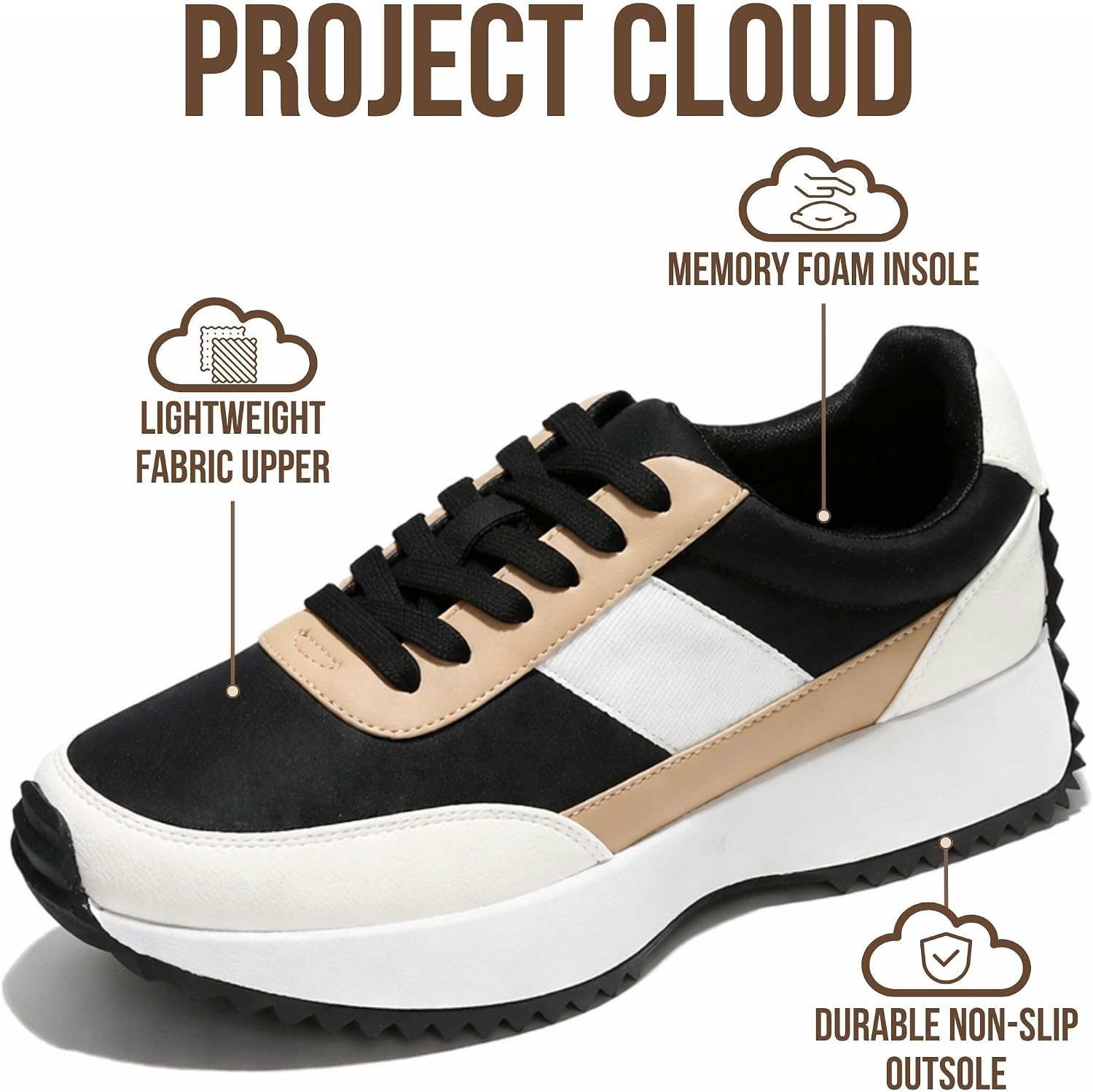 Detalle 1 de Project Cloud Womens Sneakers memory foam insole