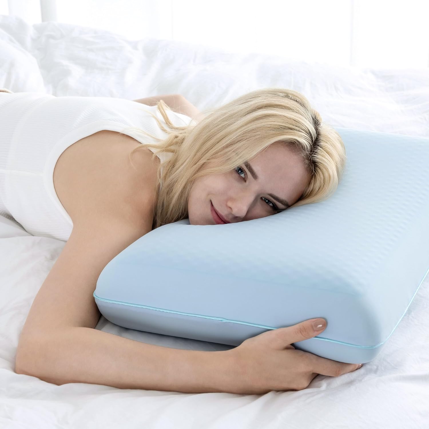 Thumbnail 1 de EGOHOME Cooling Gel Memory Foam Pillow - Reversible Cover for All Sleep Positions