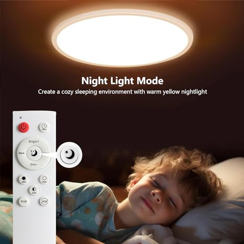 Detalle 2 de Taipow Lámpara de Techo LED 30W RGB: control inteligente para salón y dormitorio