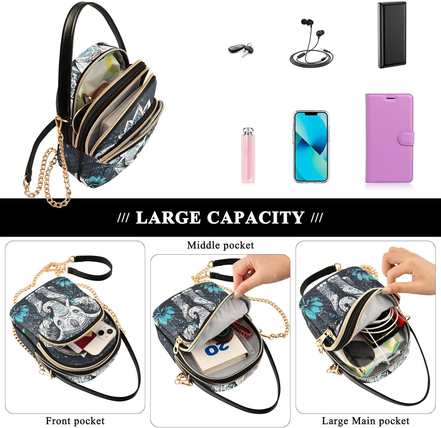 Thumbnail 2 de Mnsruu Small Crossbody Bag for Women — Trendy Skull Gothic Mini Sling