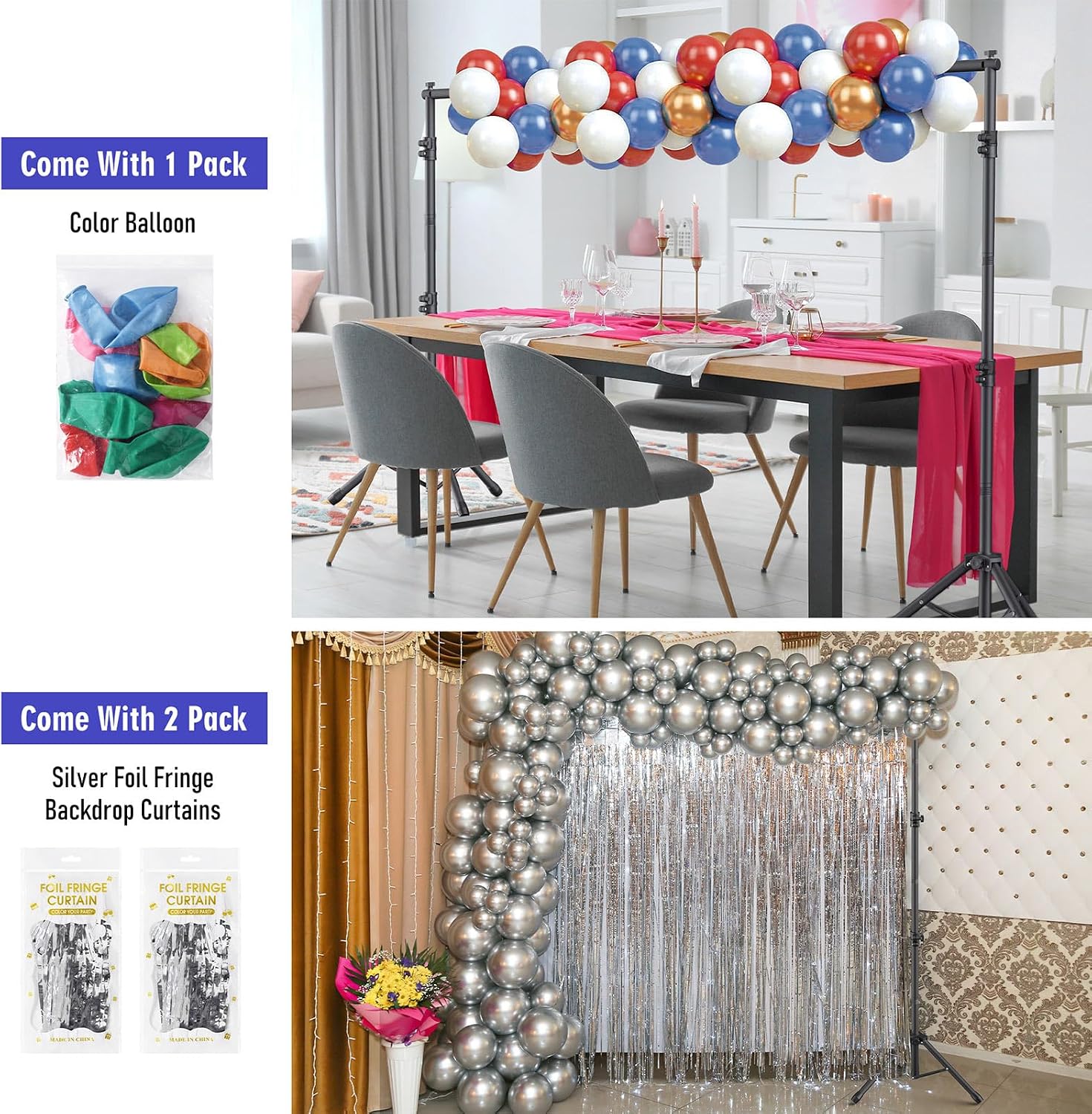 Thumbnail 3 de Backdrop Stand Kit - 6 Widths, 10x7.5ft Adjustable Background Stand for Parties & Studio Photography by Eocnrhe