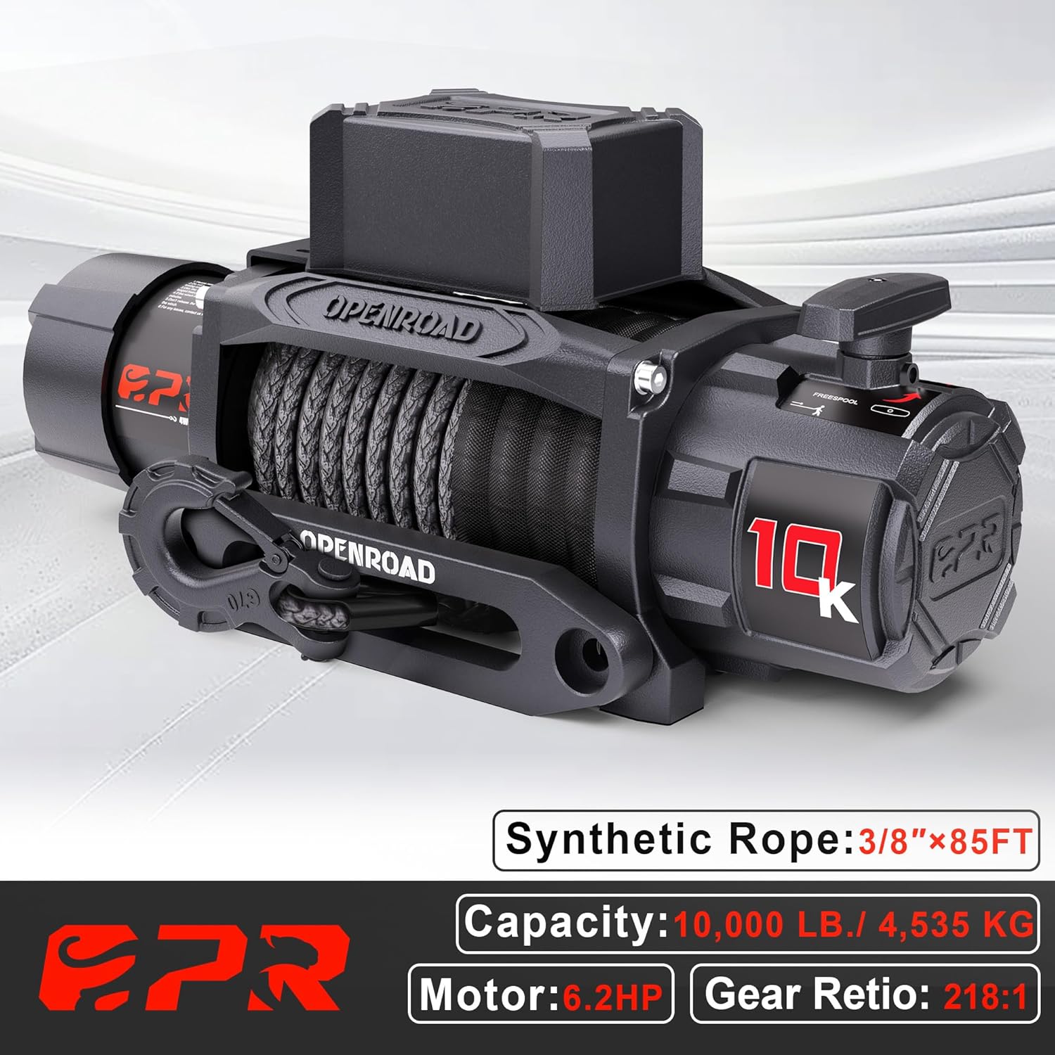 Thumbnail 1 de OPENROAD Panther Series 3S 10,000 lb Synthetic Rope Winch with Dual Wireless Remotes