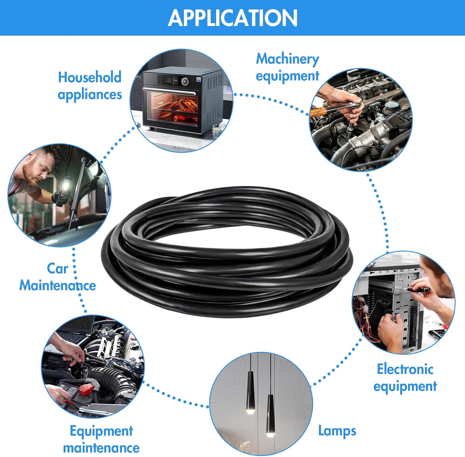 Detalle de Aelmiyw 001 autokabel, 2-aderig, 0,5 mm², 10 m, koper en PVC