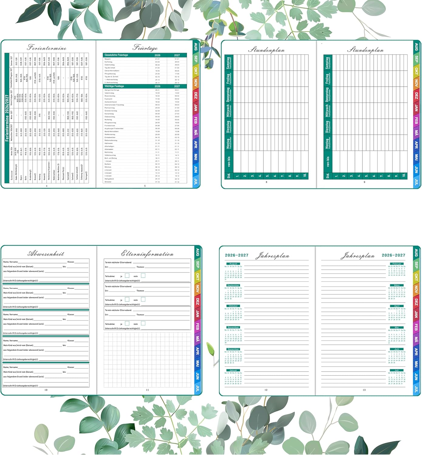 Thumbnail 5 de Wochenkalender A5 mit Monatsübersicht 📒