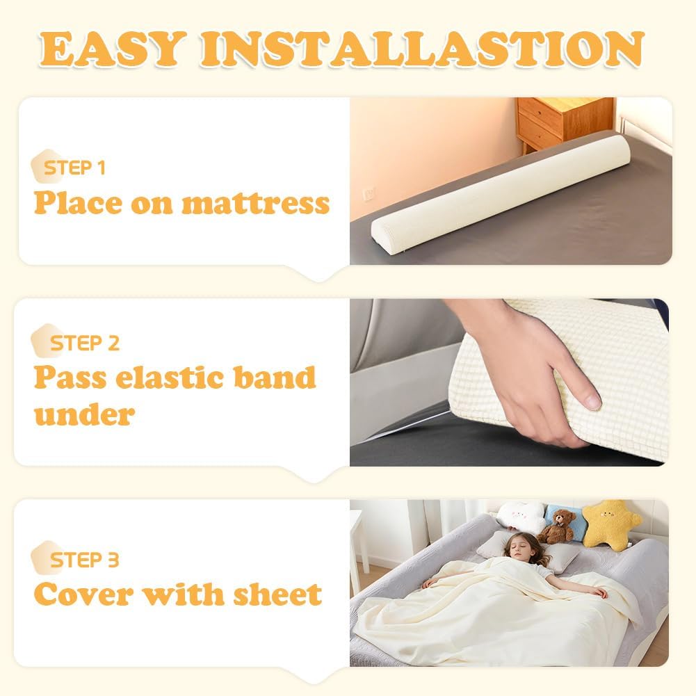 Thumbnail 5 de DUJUIKE Bettschutzgitter aus Schaumstoff (150 cm, Beige) für Kleinkinder und ältere Menschen
