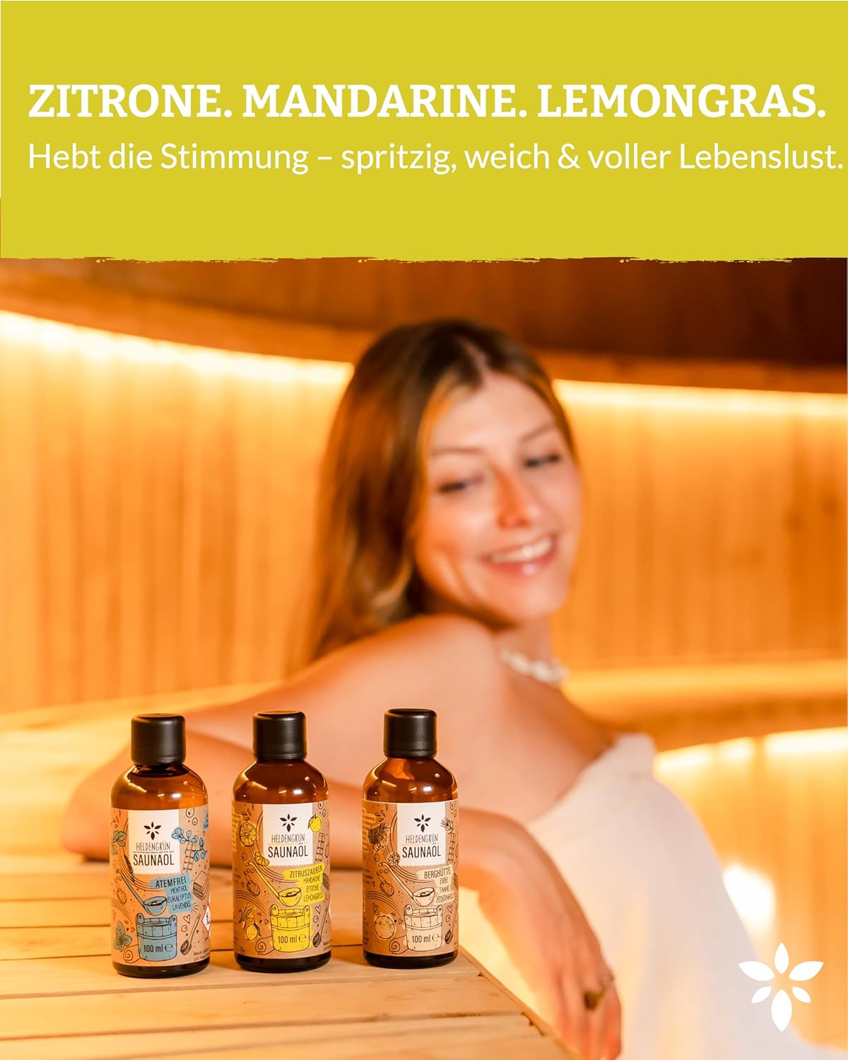 Detalle 2 de Heldengrün® Zitruszauber Saunaaufguss 20 Anwendungen 🍊