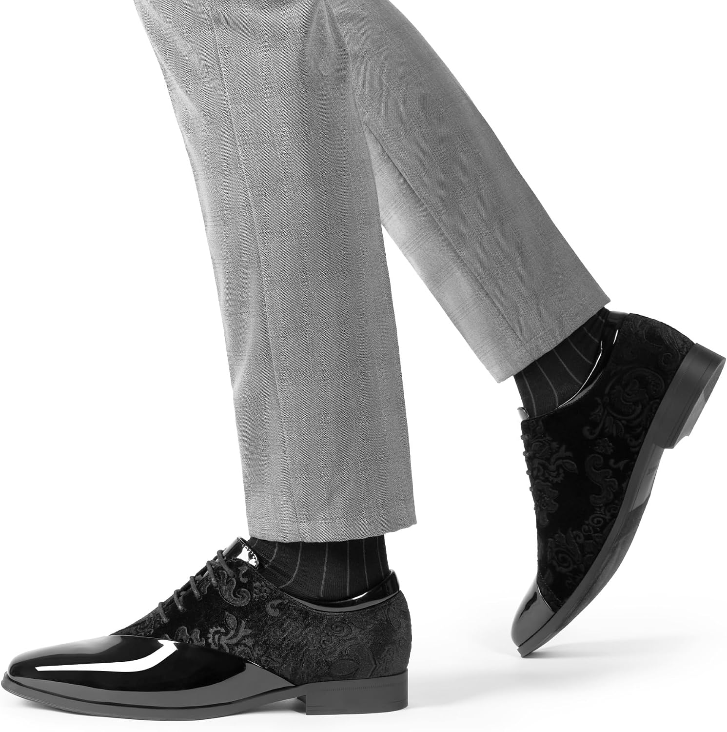 Thumbnail 6 de Bruno Marc Men's Tuxedo Oxfords, Pointed Toe, Lace-Up, Non-Slip