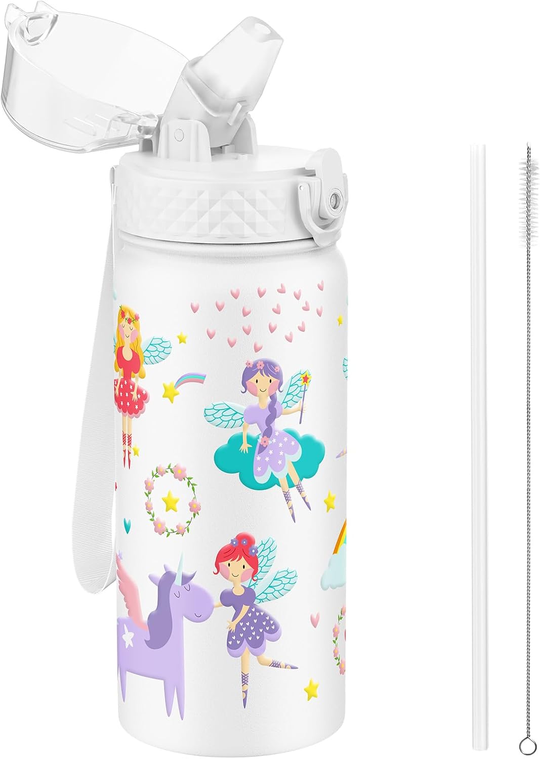 Detalle de GOPPUS 550ml Kids Insulated Water Bottle with Straw – Durable Stainless Steel (BPA‑Free, Leak‑Proof)