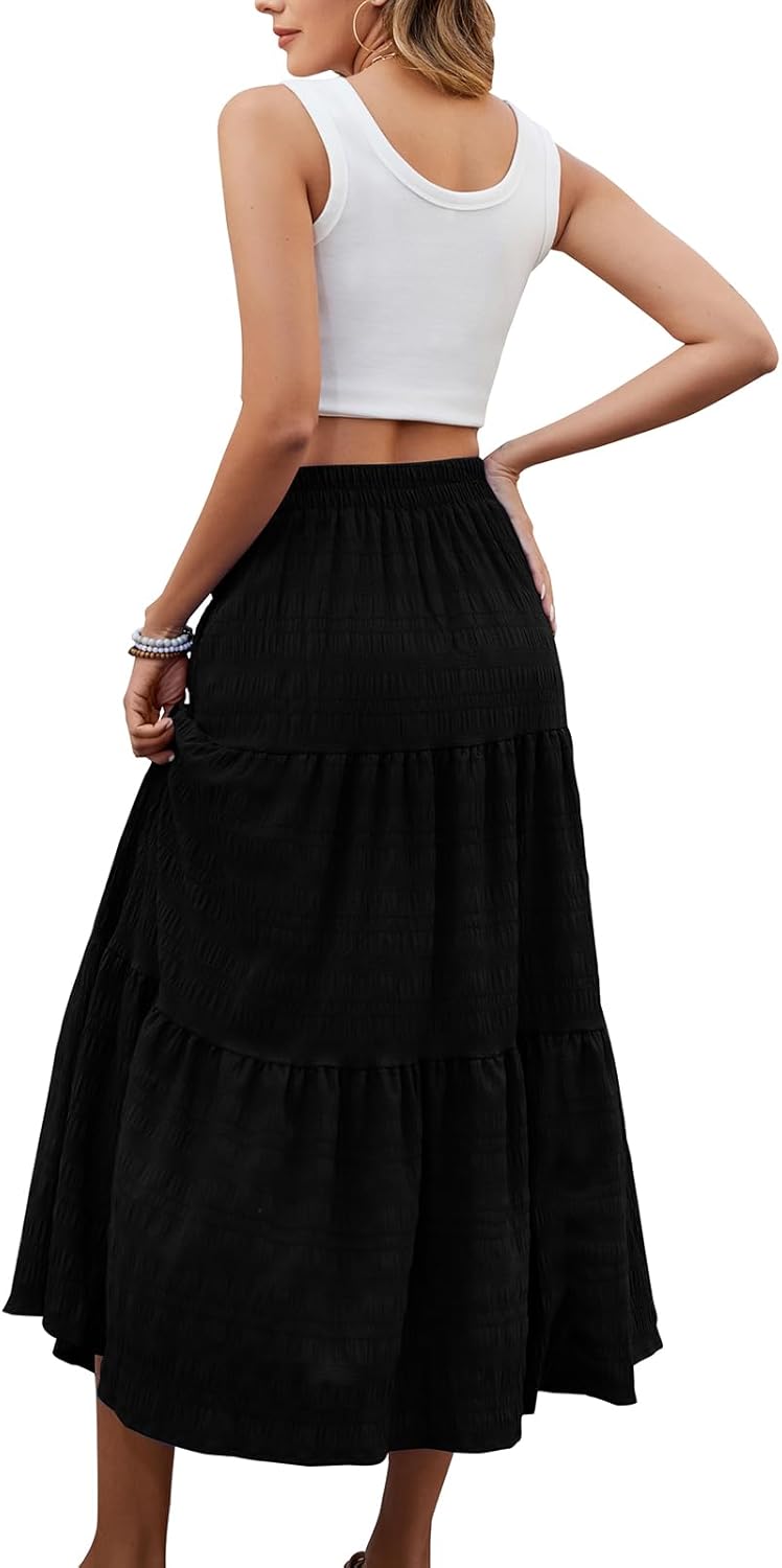 Thumbnail 4 de HUSKARY Smock Tiered Maxi Skirt with Pockets