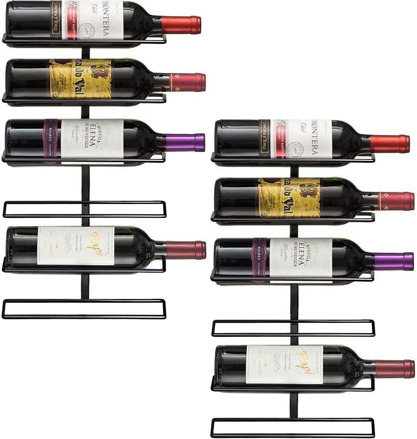 Thumbnail 6 de Sorbus Wall Mount Wine Rack – Holds 9 Bottles (Black Metal)