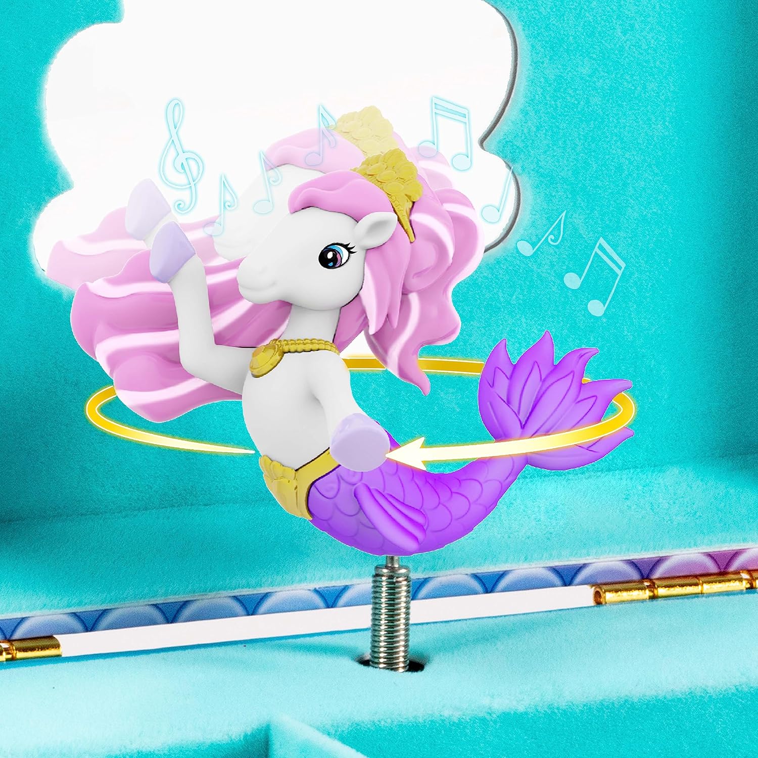 Thumbnail 3 de CRAZE Galupy Mermaid – boîte à bijoux musicale pour fille avec figurine licorne à nageoire de sirène