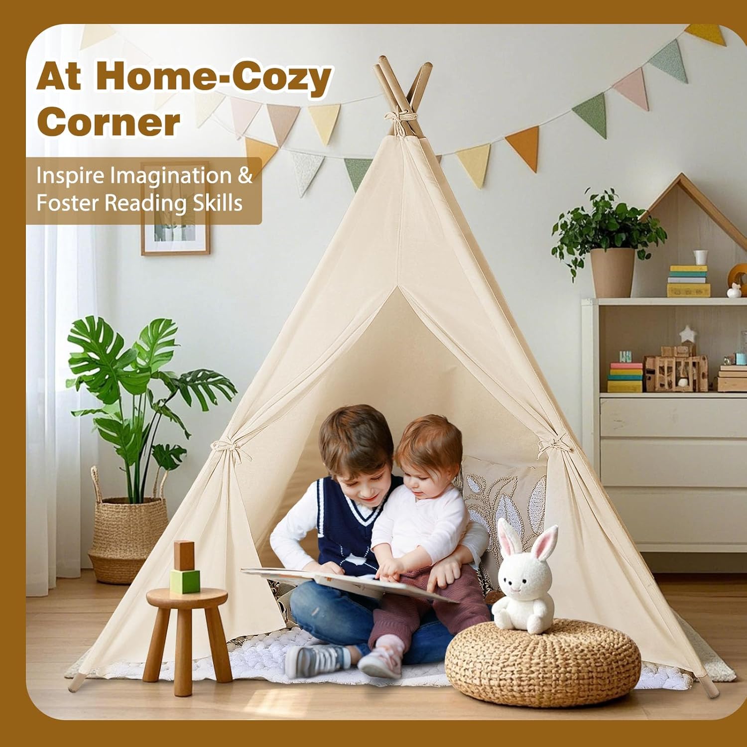 Thumbnail 1 de Wilwolfer Teepee Tent foldable playhouse for kids ⛺
