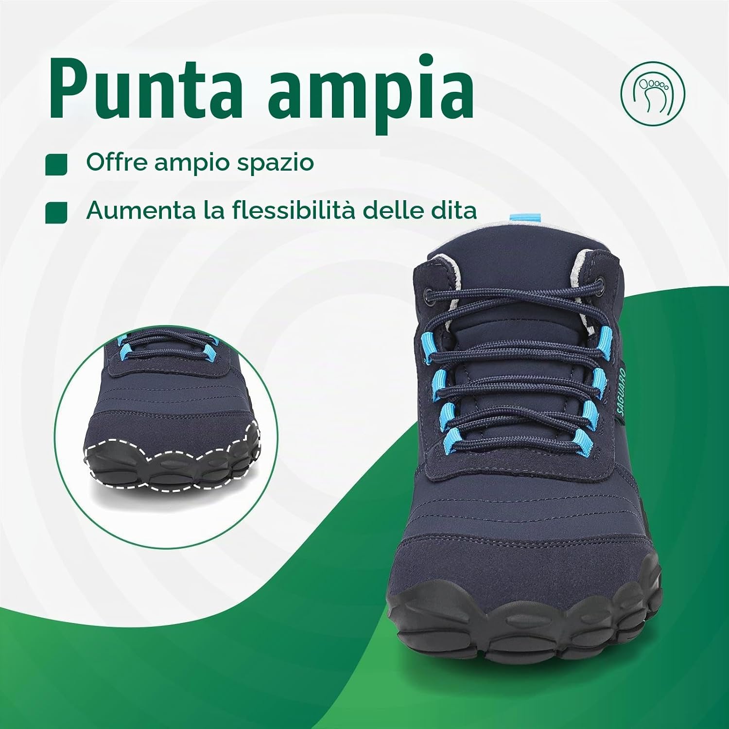 Detalle de SAGUARO Barefoot Shoes uomo/donna minimaliste da trail con punta ampia e suola antiscivolo